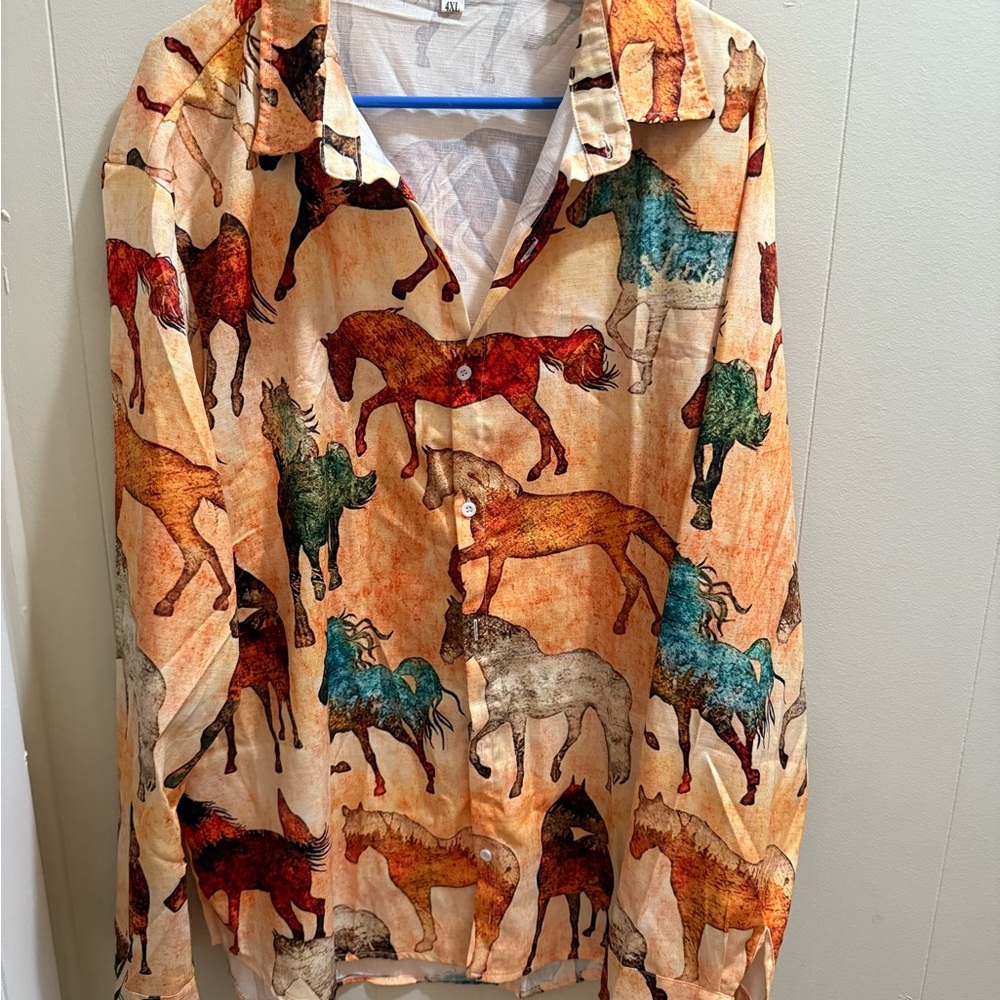 Women’s Multicolor Horse Print Shirt